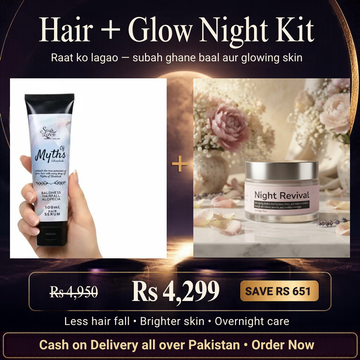 Hair + Glow Night Kit – Myths of Silverlock serum and Night Revival Cream for Rs 4,299, cash on delivery in Pakistan