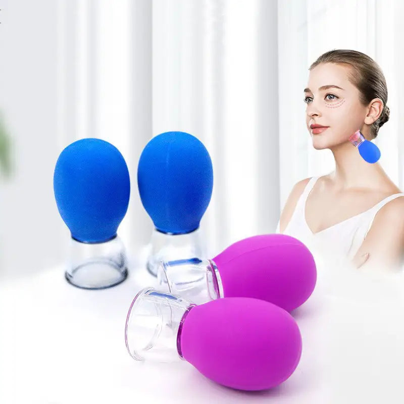 Colorful Silicone Facial Cupping Set - Vacuum Suction Massage Cups for Muscle & Joint Relief, Skin Lifting - Fragrance-Free, Portable & Detachable, No Electricity Required