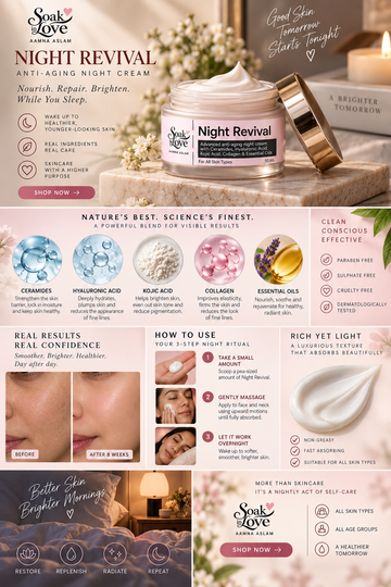 Night Revival Cream – Best Organic Night Cream in Pakistan by Soak In Love – product image 4