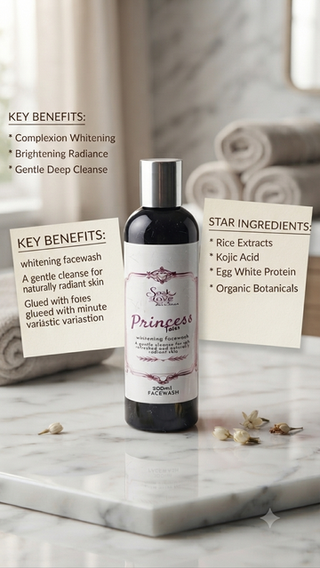 Princesstales herbal whitening facewash with rice n eggs extracts