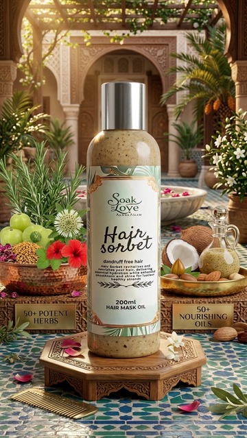 Hair sorbet, anti dandruff hair mask with 100 herbs & 50 oils