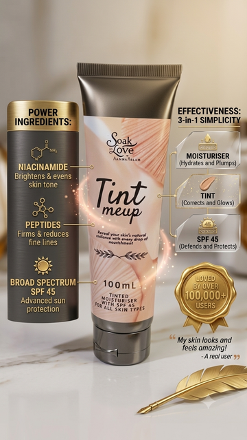 Tint Me Up – Organic BB Cream Pakistan + SPF 45 Moisturiser by Soak In Love – product image 6