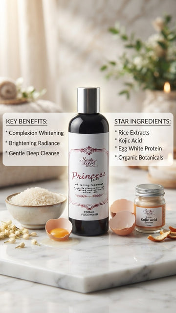 Princesstales herbal whitening facewash with rice n eggs extracts