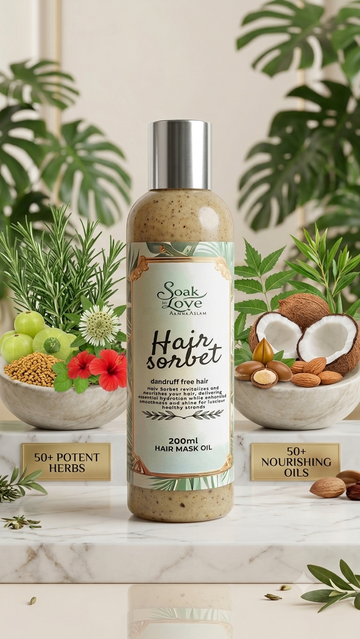 Hair sorbet, anti dandruff hair mask with 100 herbs & 50 oils