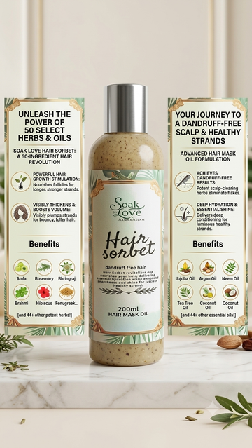 Hair sorbet, anti dandruff hair mask with 100 herbs & 50 oils