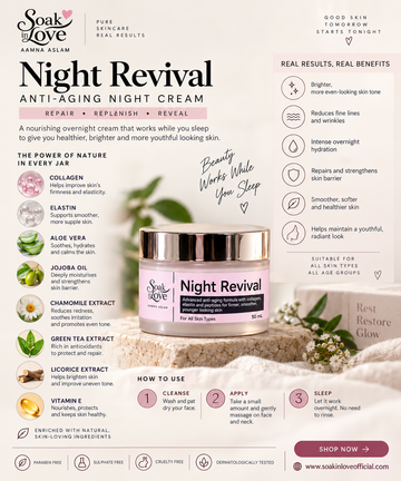 Night Revival Cream – Best Organic Night Cream in Pakistan by Soak In Love – product image 7